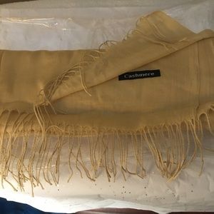 Ladies Cashmere blend scarf in beige. 72 long x 27 inches. 1/18/2025